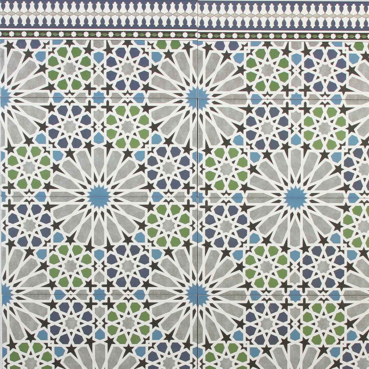 Carrelage mural marocain 50x25 cm – mosaïque étoiles
