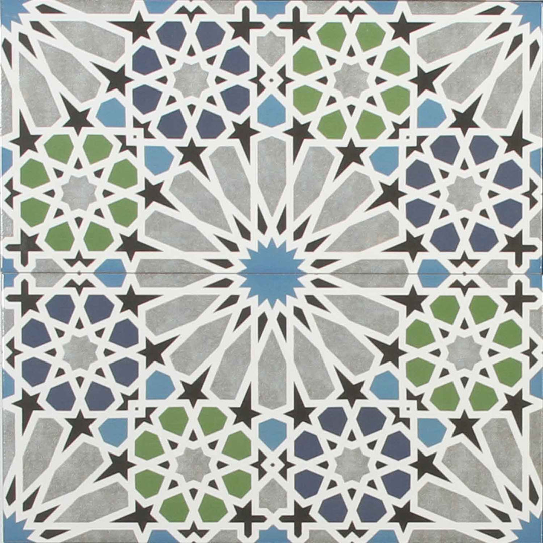 Carrelage mural marocain 50x25 cm – mosaïque étoiles