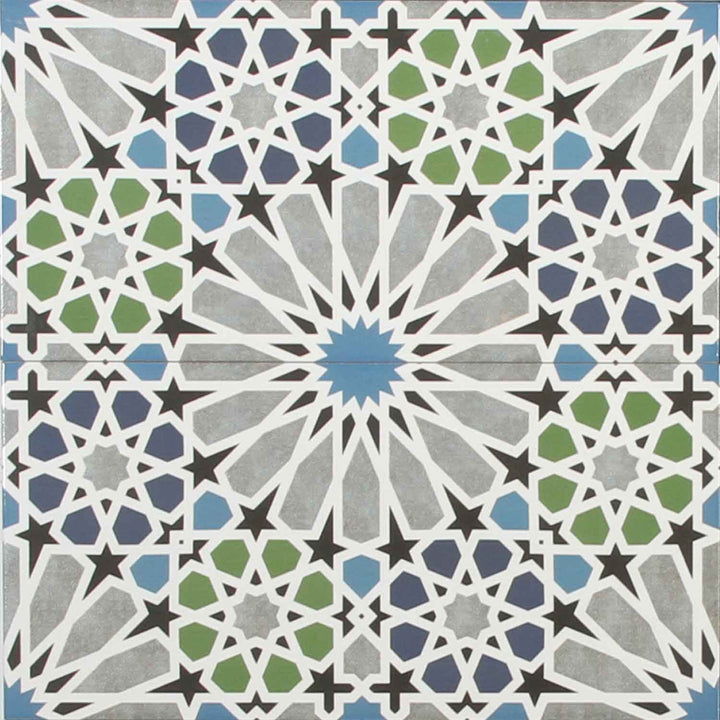 Carrelage mural marocain 50x25 cm – mosaïque étoiles