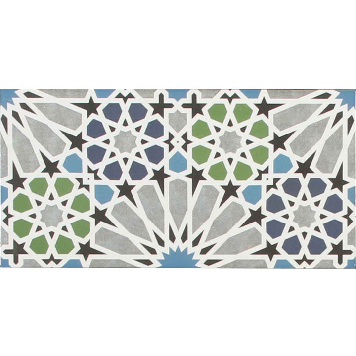 Carrelage mural marocain 50x25 cm – mosaïque étoiles
