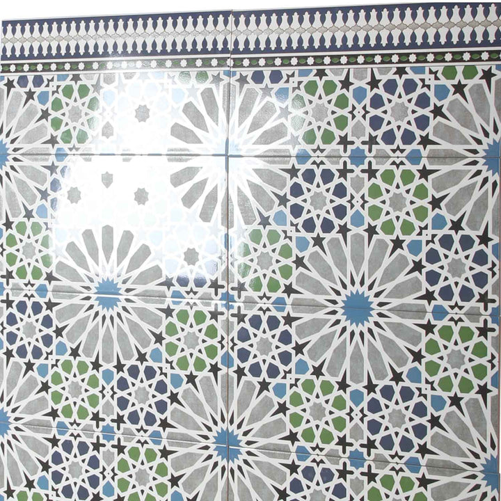 Carrelage mural marocain 50x25 cm – mosaïque étoiles