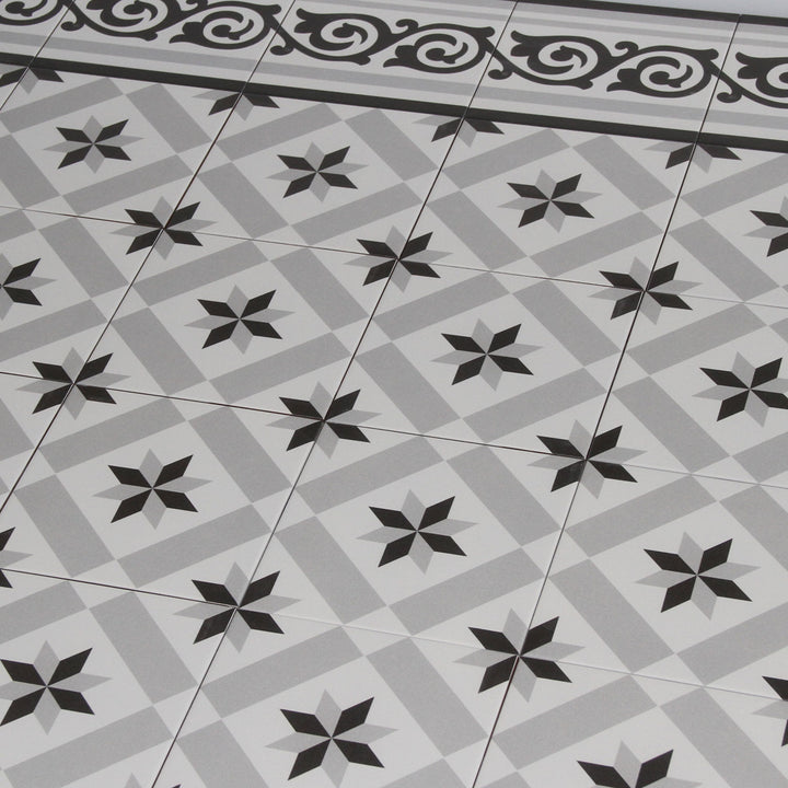 Marokkanische Fliese 20x20 cm in Zementfliesen-Optik