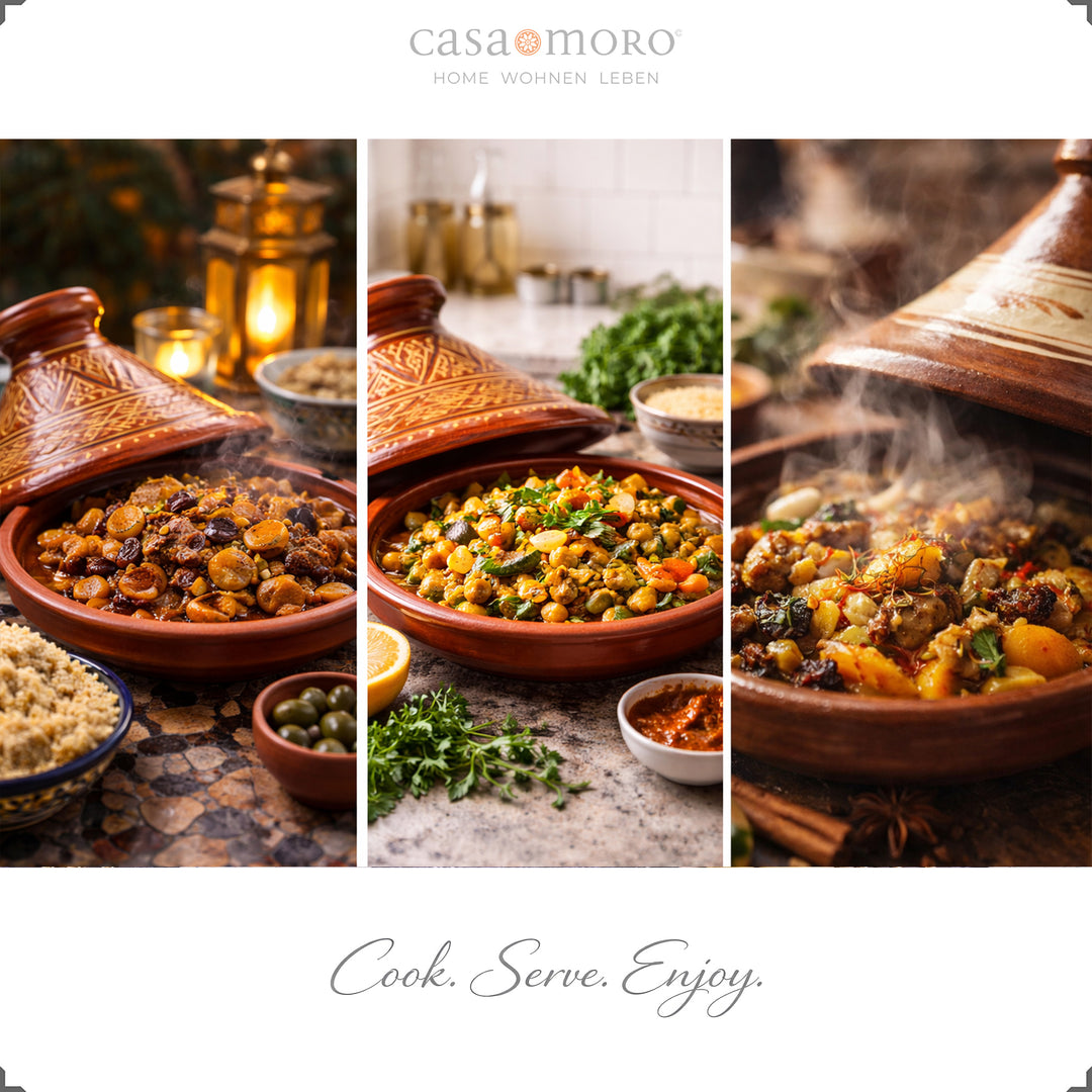 Geglazuurde Marokkaans Tagine met henna-decoratie, traditionele kookpot voor lamsvlees, vis of vegetarisch