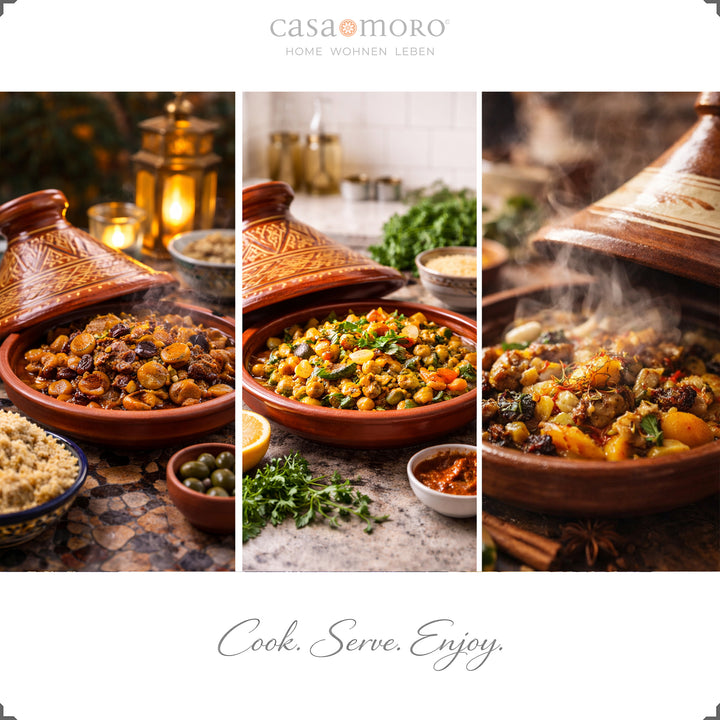 Geglazuurde Marokkaans Tagine met henna-decoratie, traditionele kookpot voor lamsvlees, vis of vegetarisch