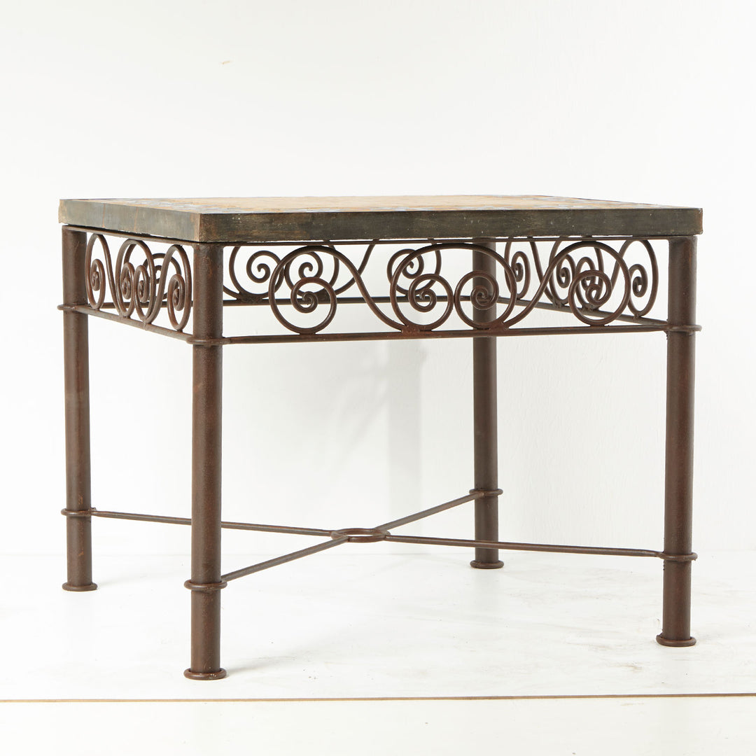 Table basse mosaïque 60x60 blanc losange