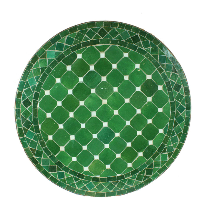 Mozaïektafel rond D60 groen/geglazuurd