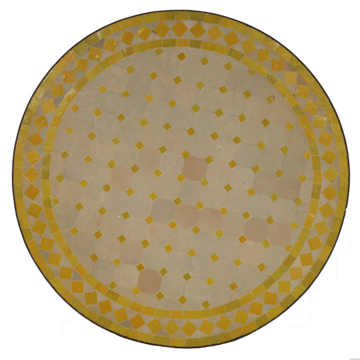 Mozaïektafel - rond - M60 geel/ruit