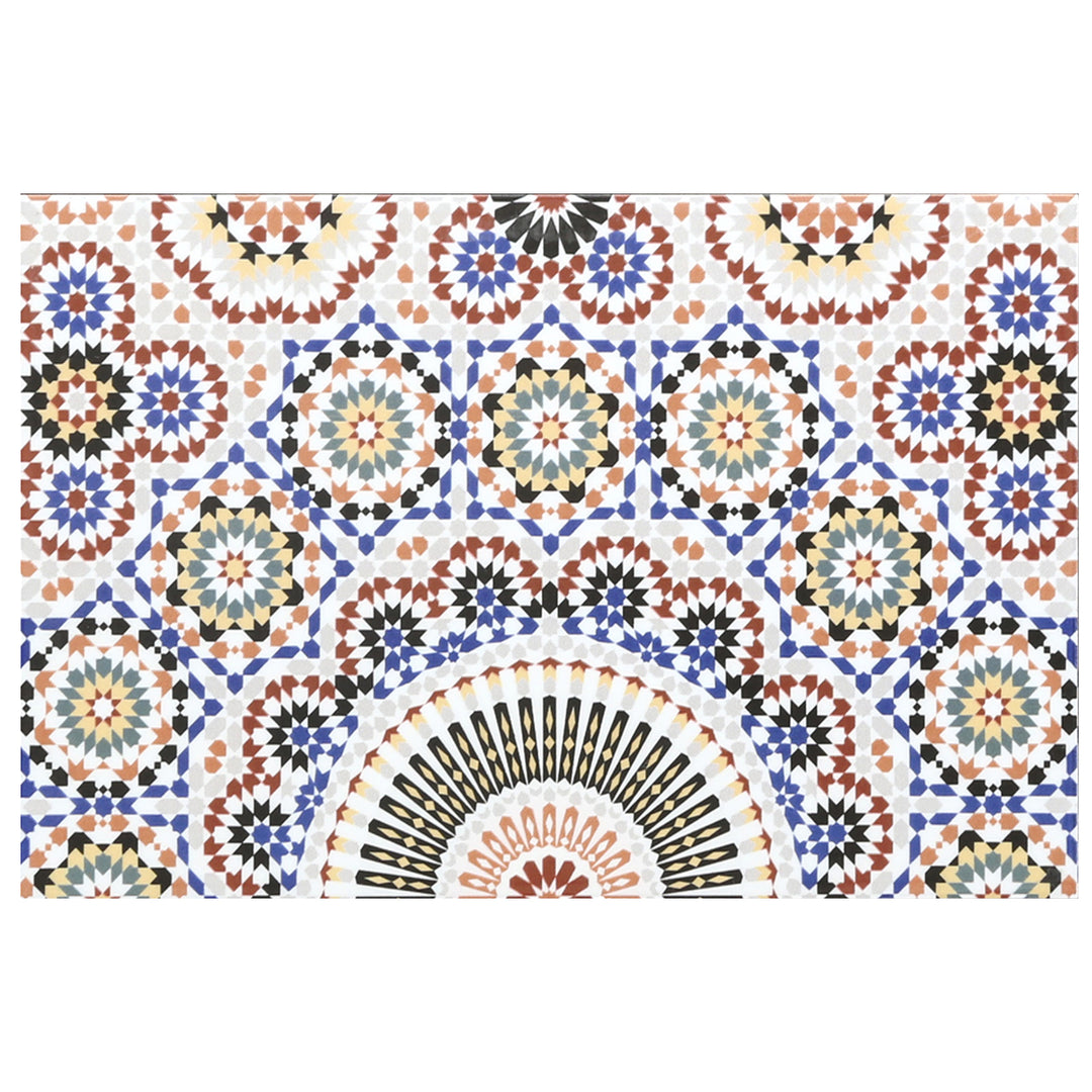 Patroontegel keramische wandtegel 40x25 cm met oosters patroon in veelkleurig als detailaanzicht