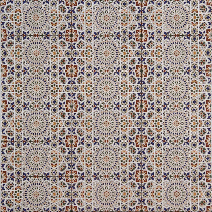 Carrelage mural marocain 30x15 cm – mosaïque étoiles