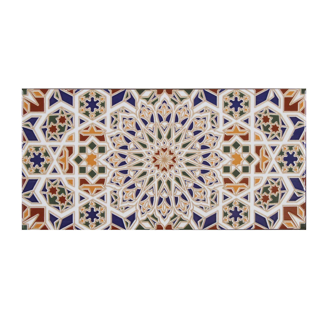 Carrelage mural marocain 30x15 cm – mosaïque étoiles