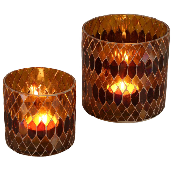 Marokkaanse mozaïek windlicht Rayan geel