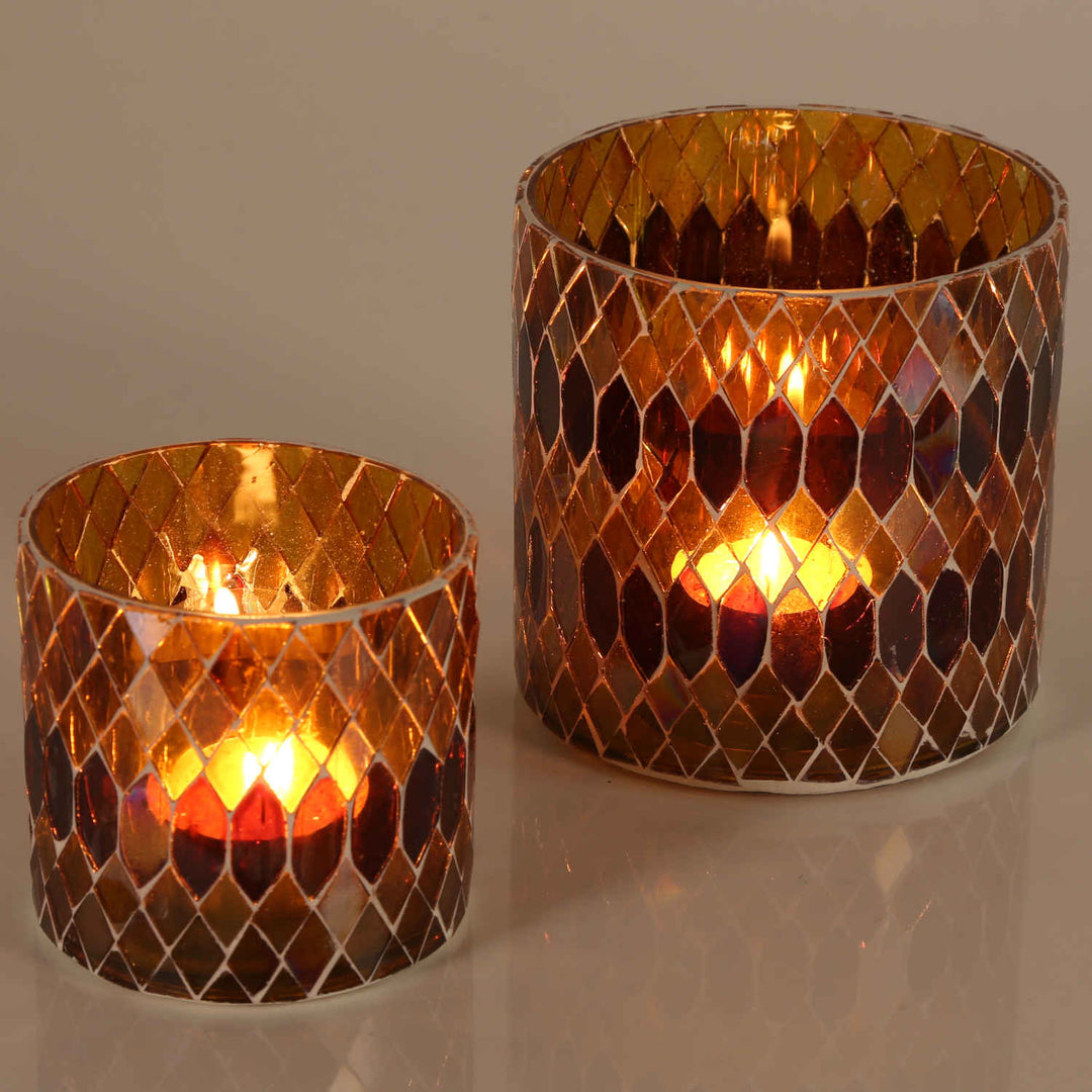 Marokkaanse mozaïek windlicht Rayan geel