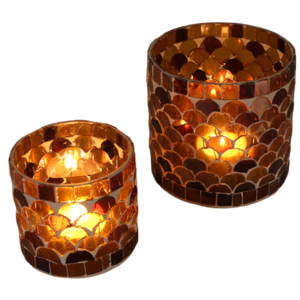 Oosterse mozaïek windlicht Athene geel