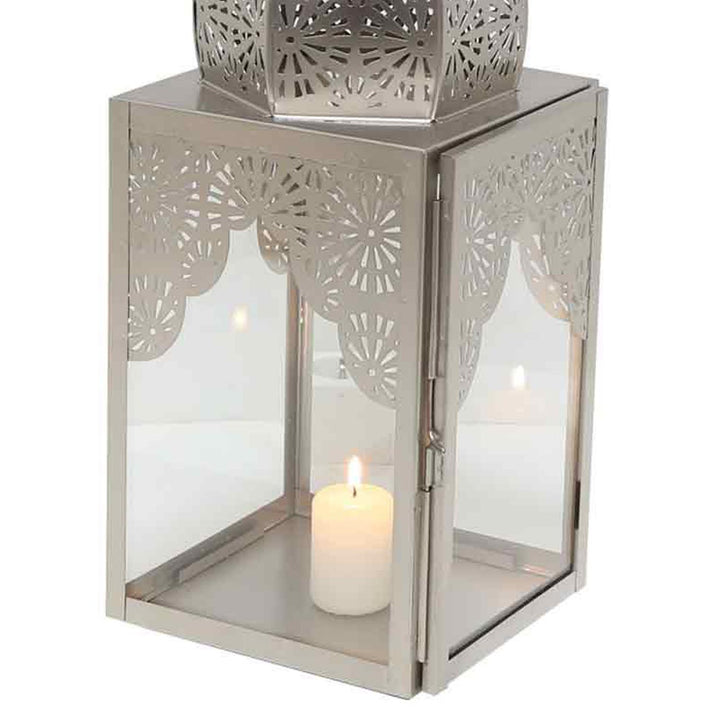 Orientalisches Windlicht Modena Silber L