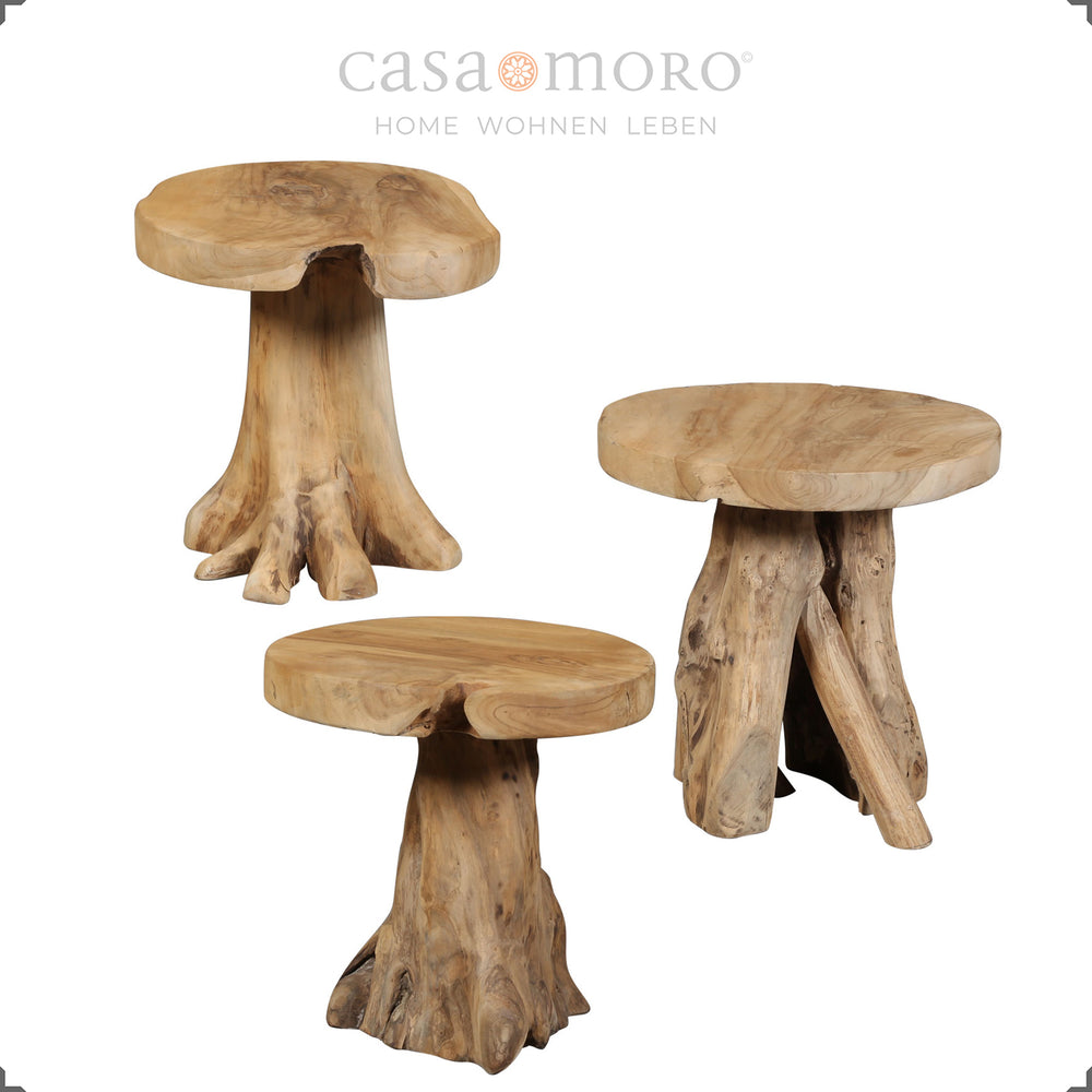 Support pour plantes en teck naturel  