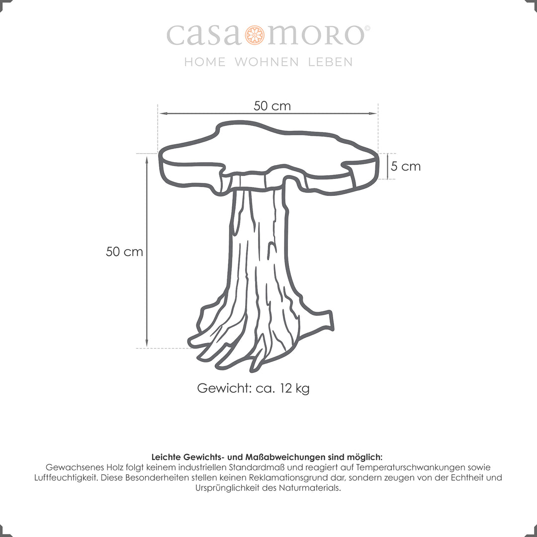 Support pour plantes en bois de racine avec plaque en forme d'étoile, marron naturel