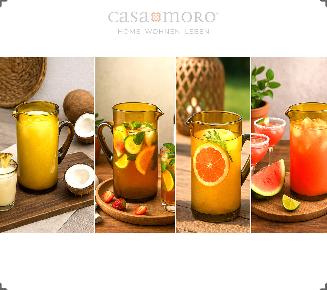 Honigfarbene Wasserkaraffe mit 1 Liter Volumen – ideal für Wasser, Saft oder Schorle