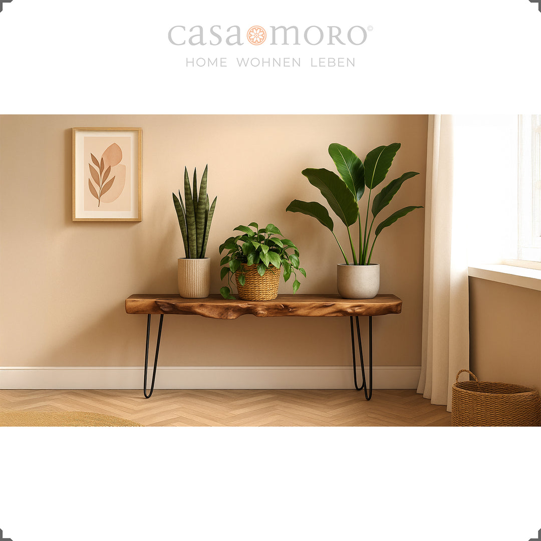 Teakhouten salontafel met haarspeldpoten